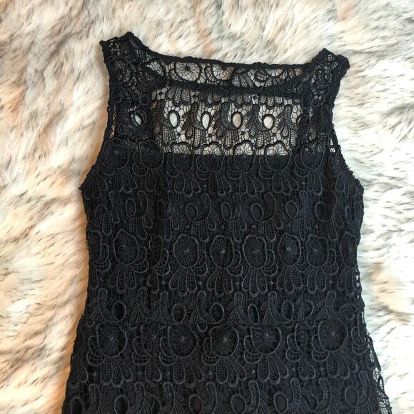 BB Dakota Sleeveless Black Crochet Lace Dress - Picture 7 of 13